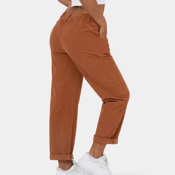 NWT Mid Rise Button Zipper Side Pocket Corduroy Casual Pants - L - Picture 4 of 4